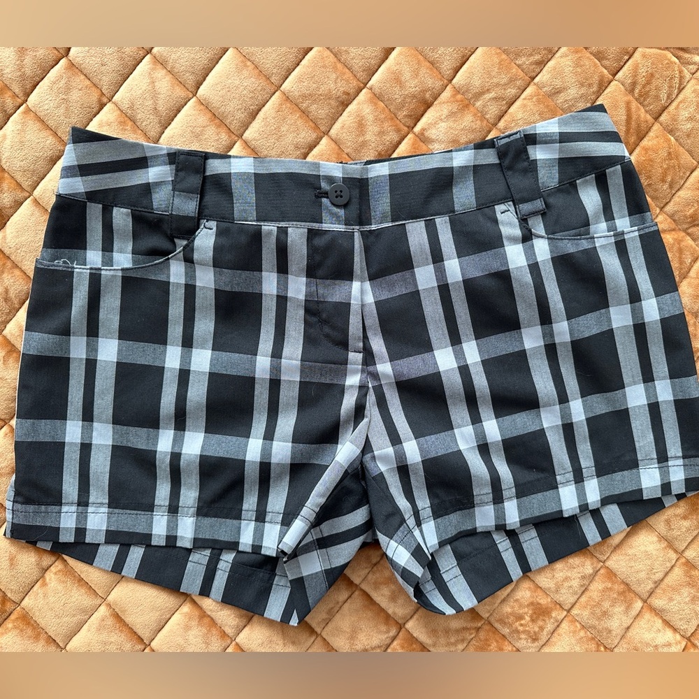 Adidas Plaid Shorts black grey size 2
